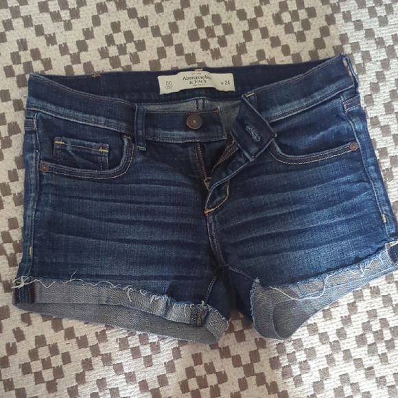Abercrombie & Fitch Dark Blue Denim Shorts - Picture 1 of 3